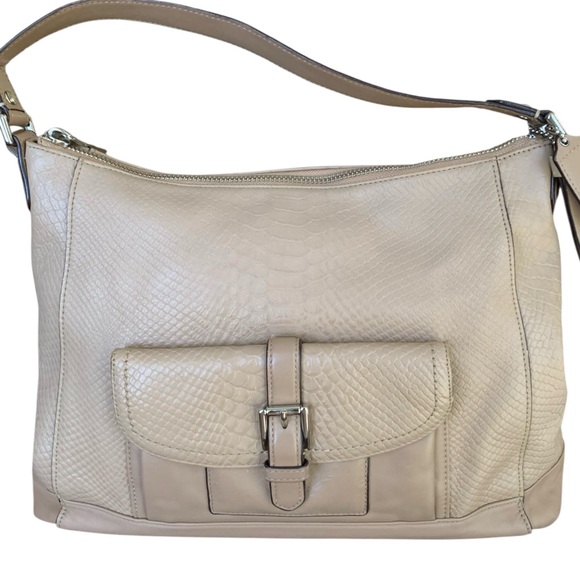 Coach Python Embossed Charlie Hobo Shoulder Bag